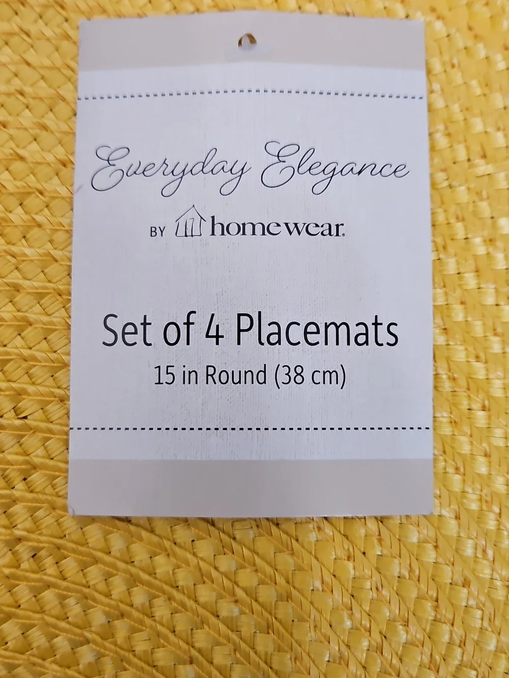 Everyday Elegance Yellow Round Placemats Set of 4 15